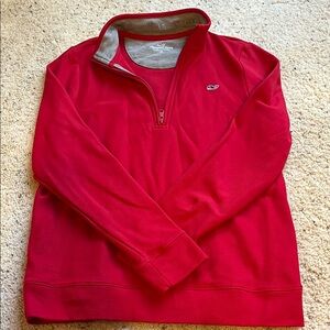 Vineyard Vines Red Quarter-Zip Sweater